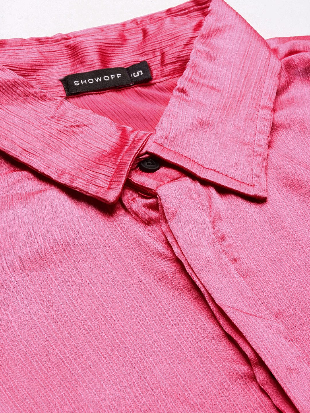 Women's Pink Standard Slim Fit Opaque Casual Shirt