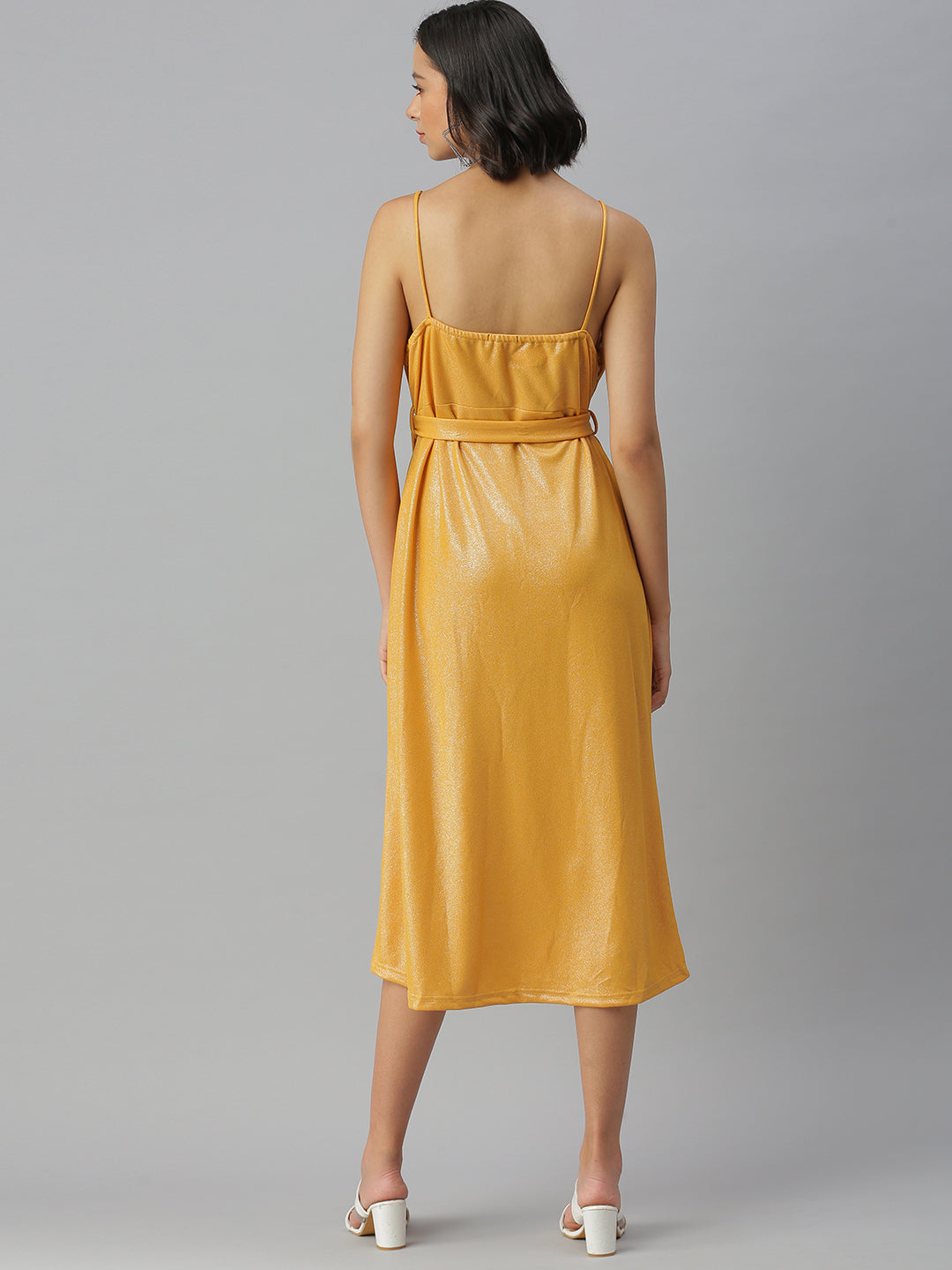Women's Yellow Scuba A-Line Dress