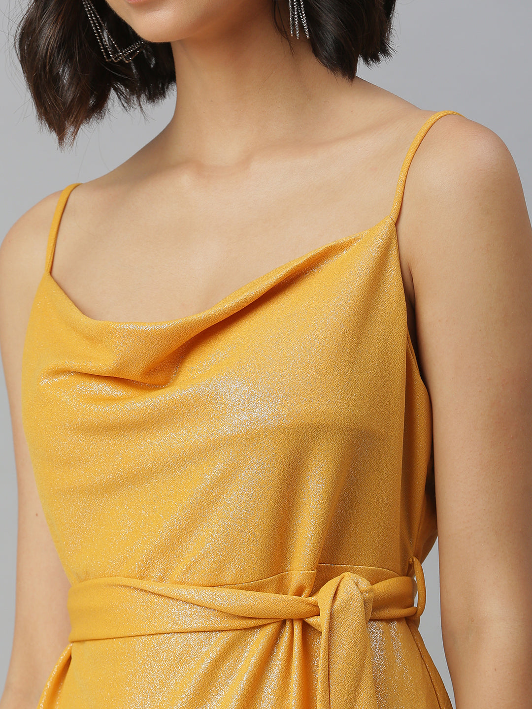 Women's Yellow Scuba A-Line Dress