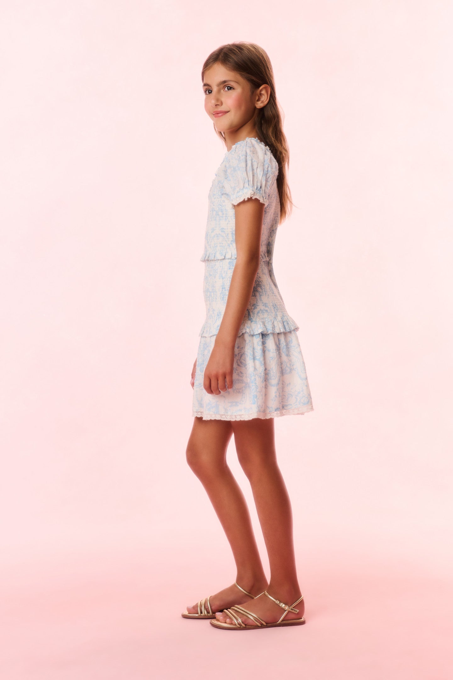Girls Banson Cotton Toile Print Dress