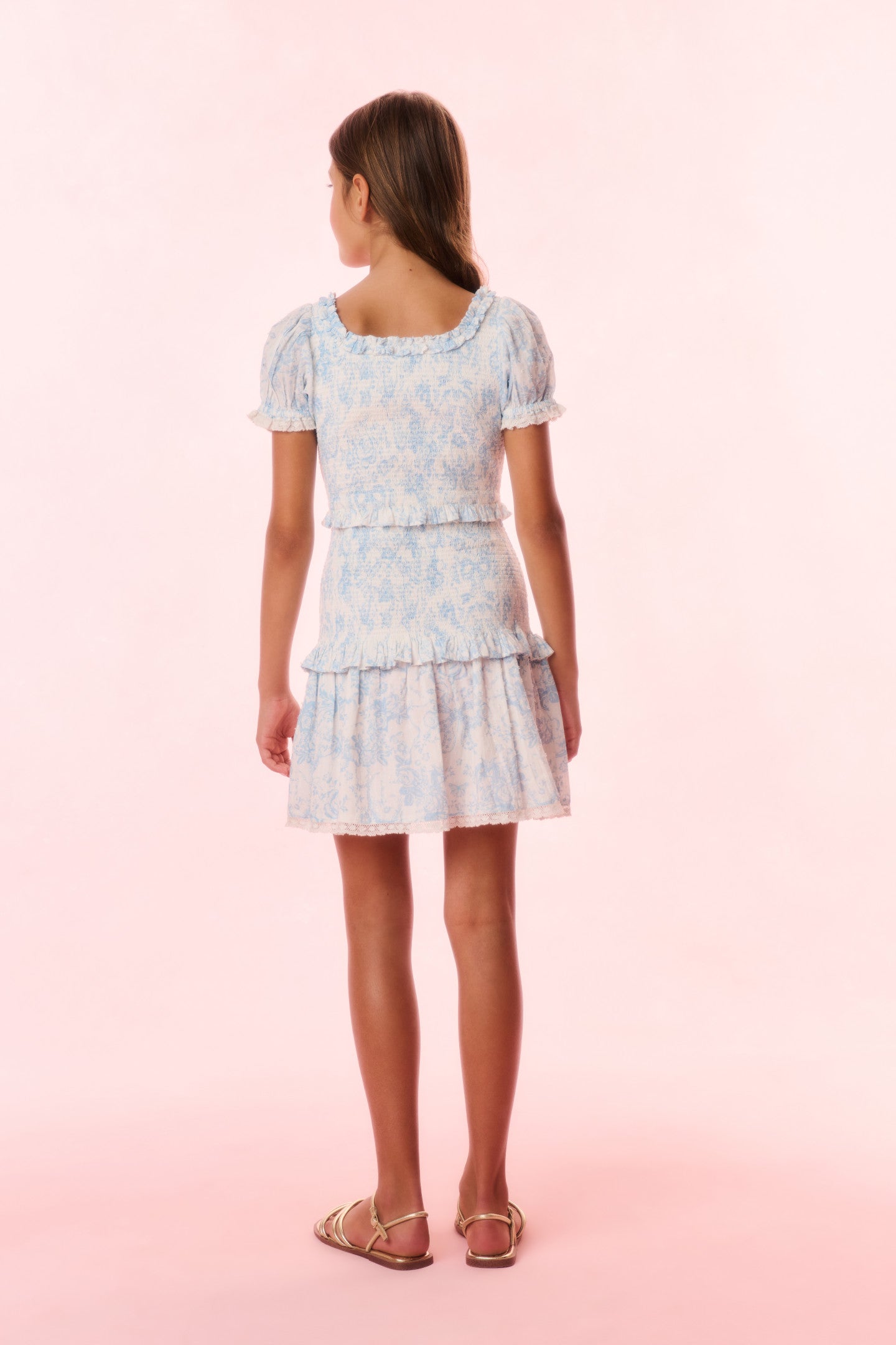 Girls Banson Cotton Toile Print Dress