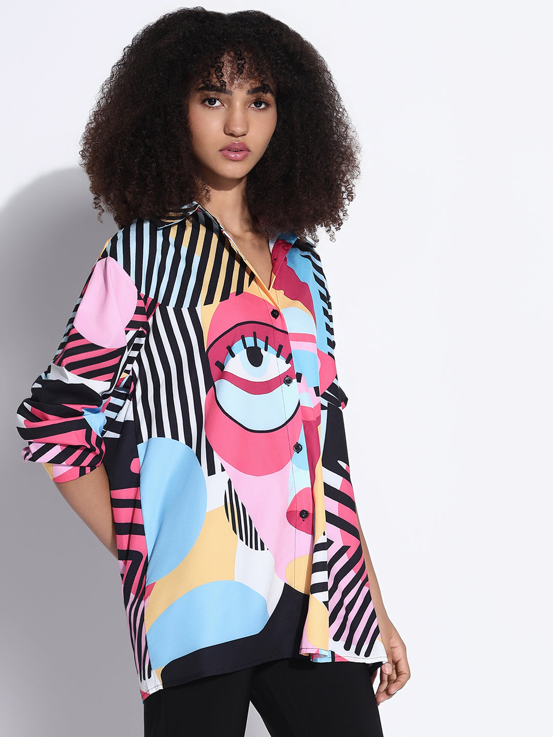 Women's Graphic Multi Oversized Shirt
