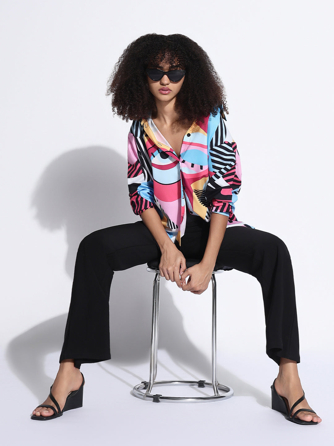 Women's Graphic Multi Oversized Shirt