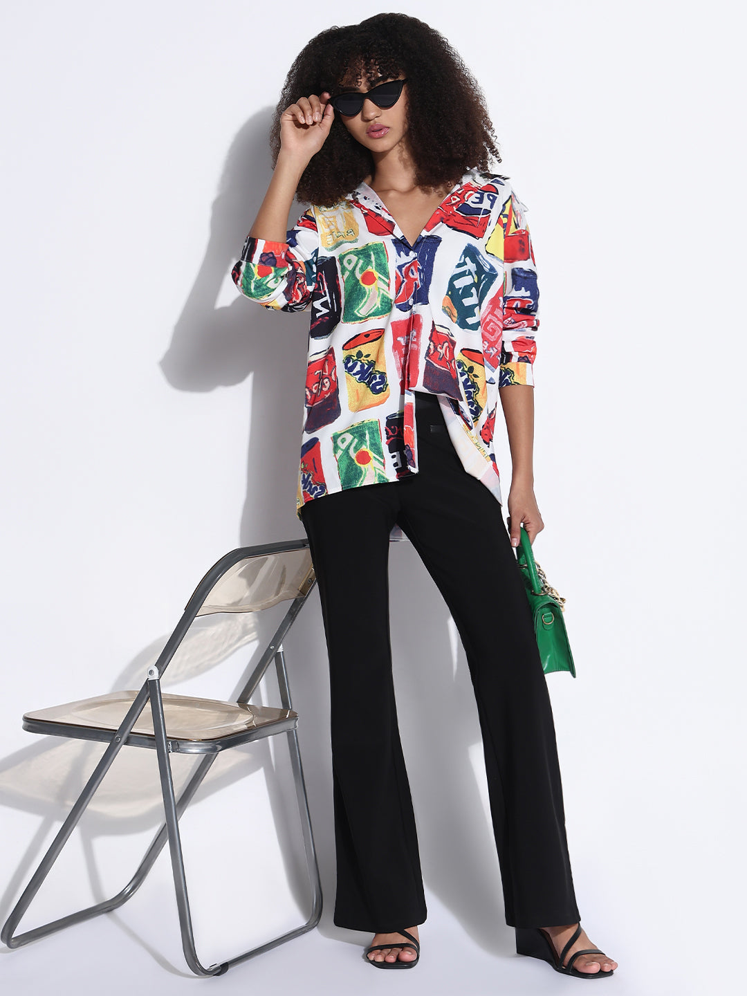 Women's Graphic Multi Oversized Shirt