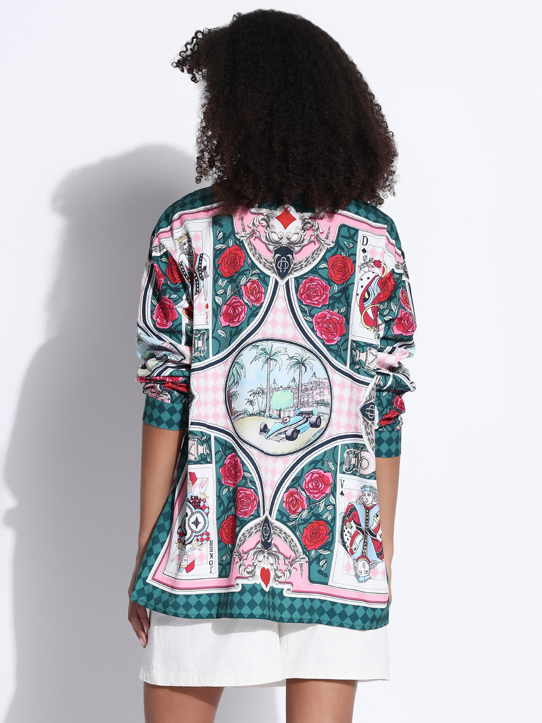 Women's Graphic Green Oversized Shirt