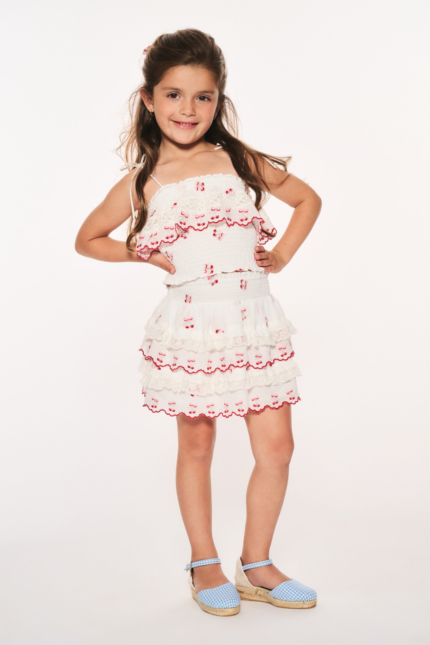 Girls Fatima Cotton Cherry Top