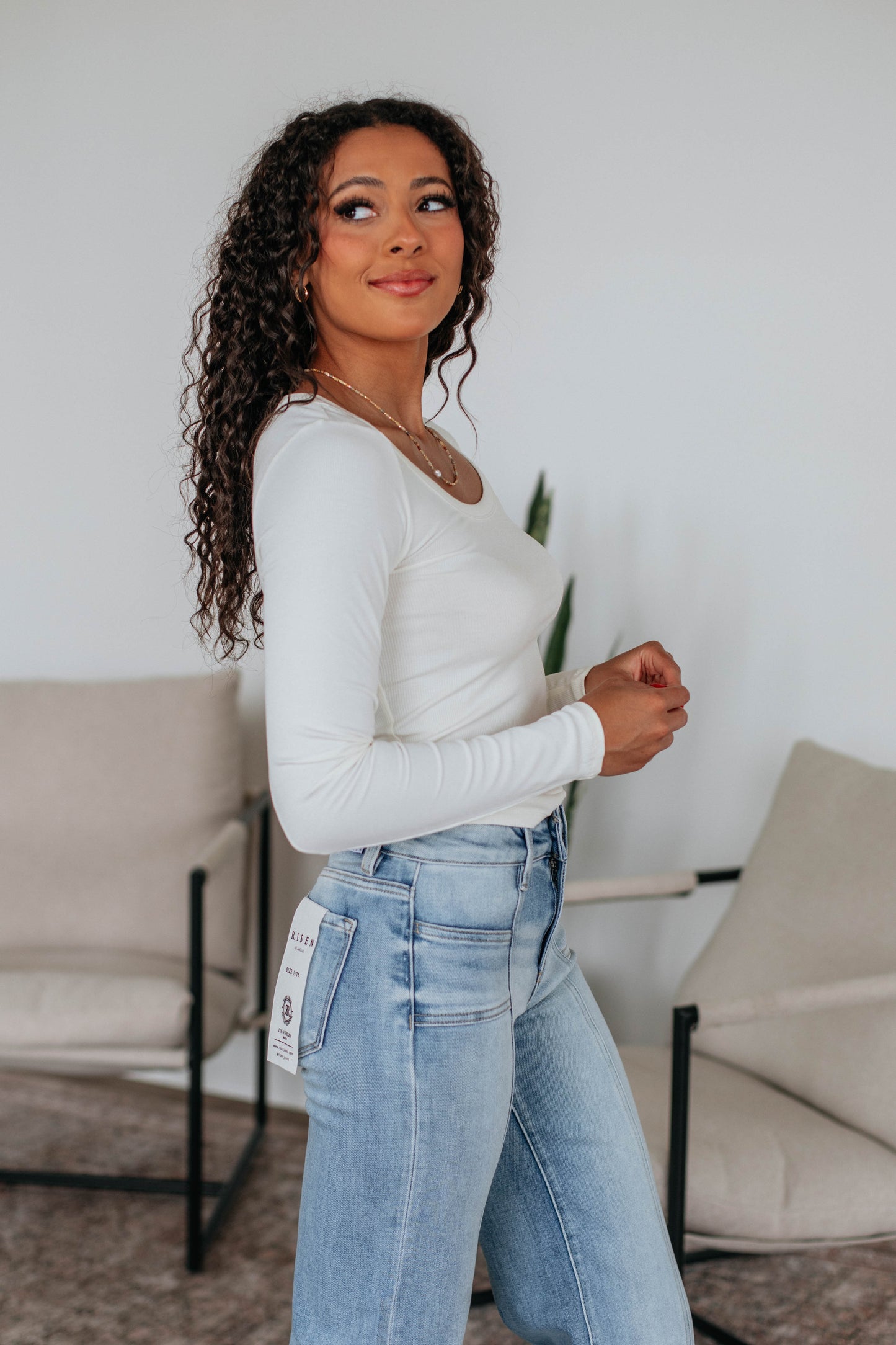 Kasen Ribbed Top - Ivory
