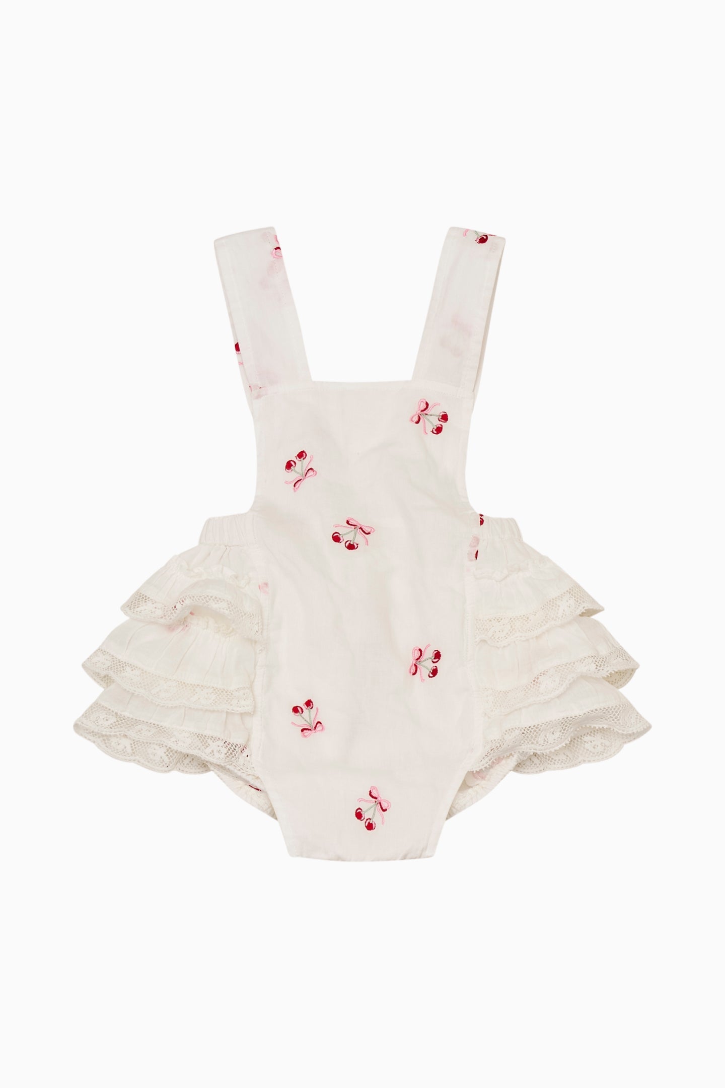 Baby Lindy Cherry Ruffle Pinafore