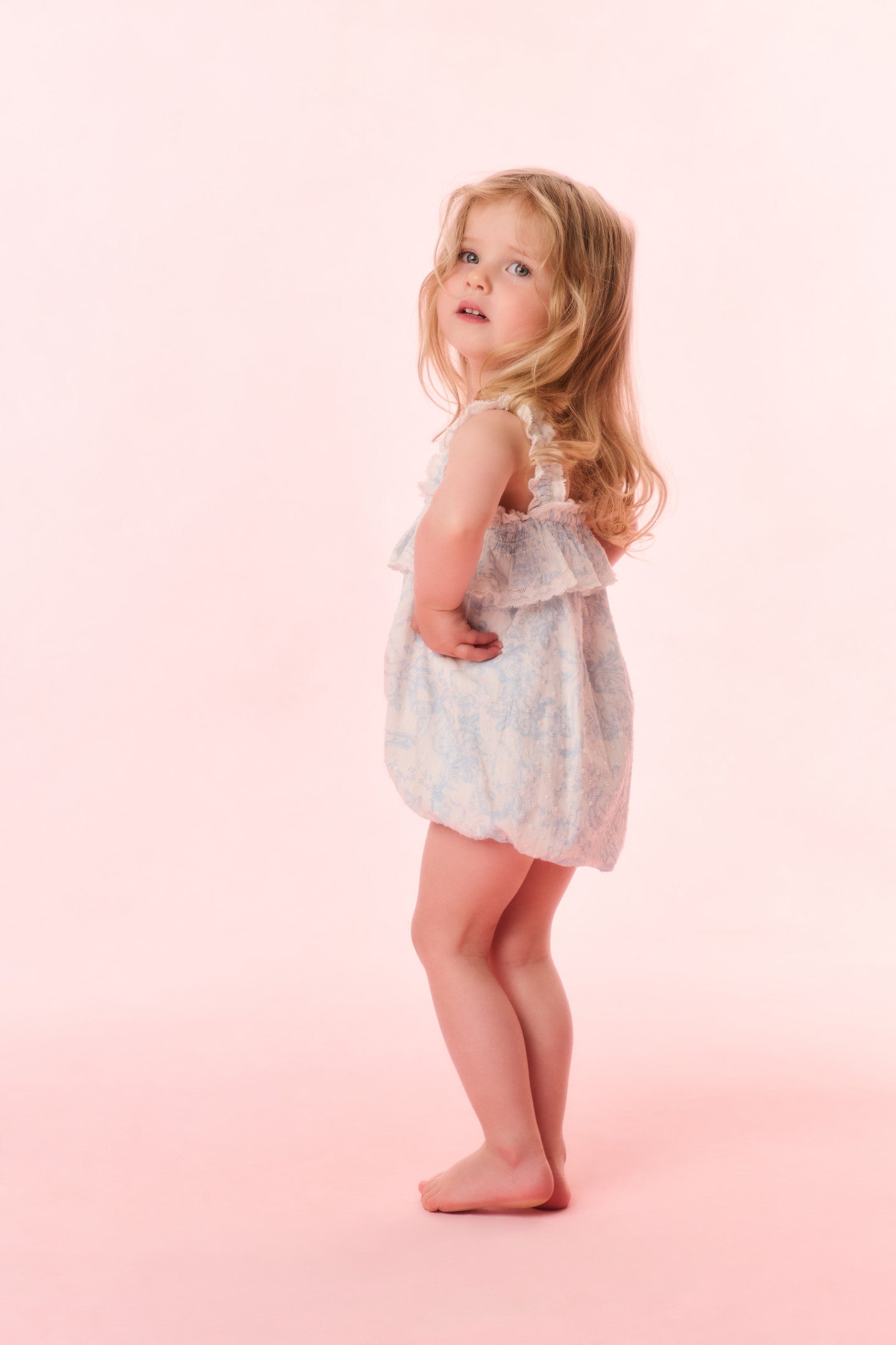 Baby Nadiana Cotton Toile Print Pinafore