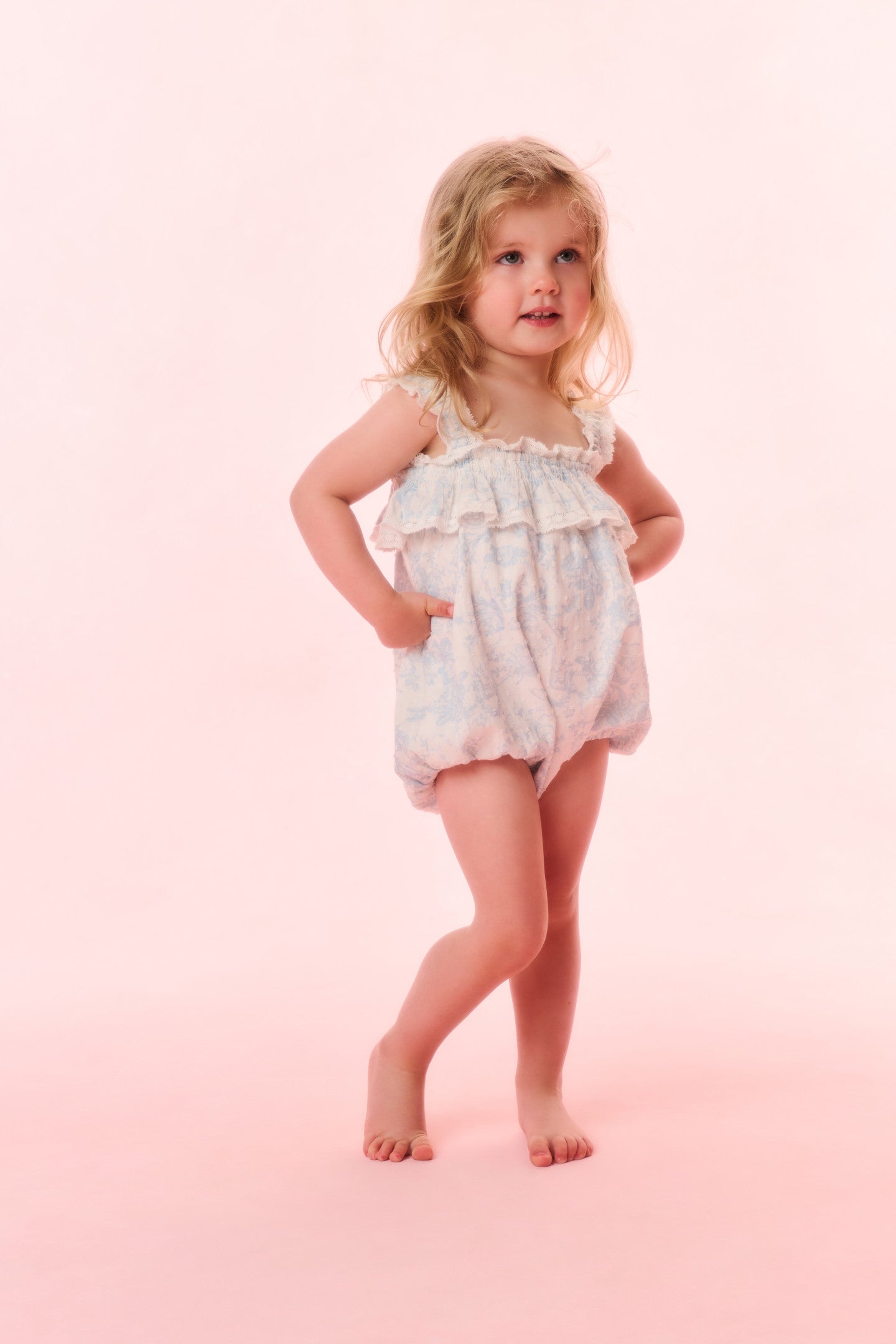Baby Nadiana Cotton Toile Print Pinafore