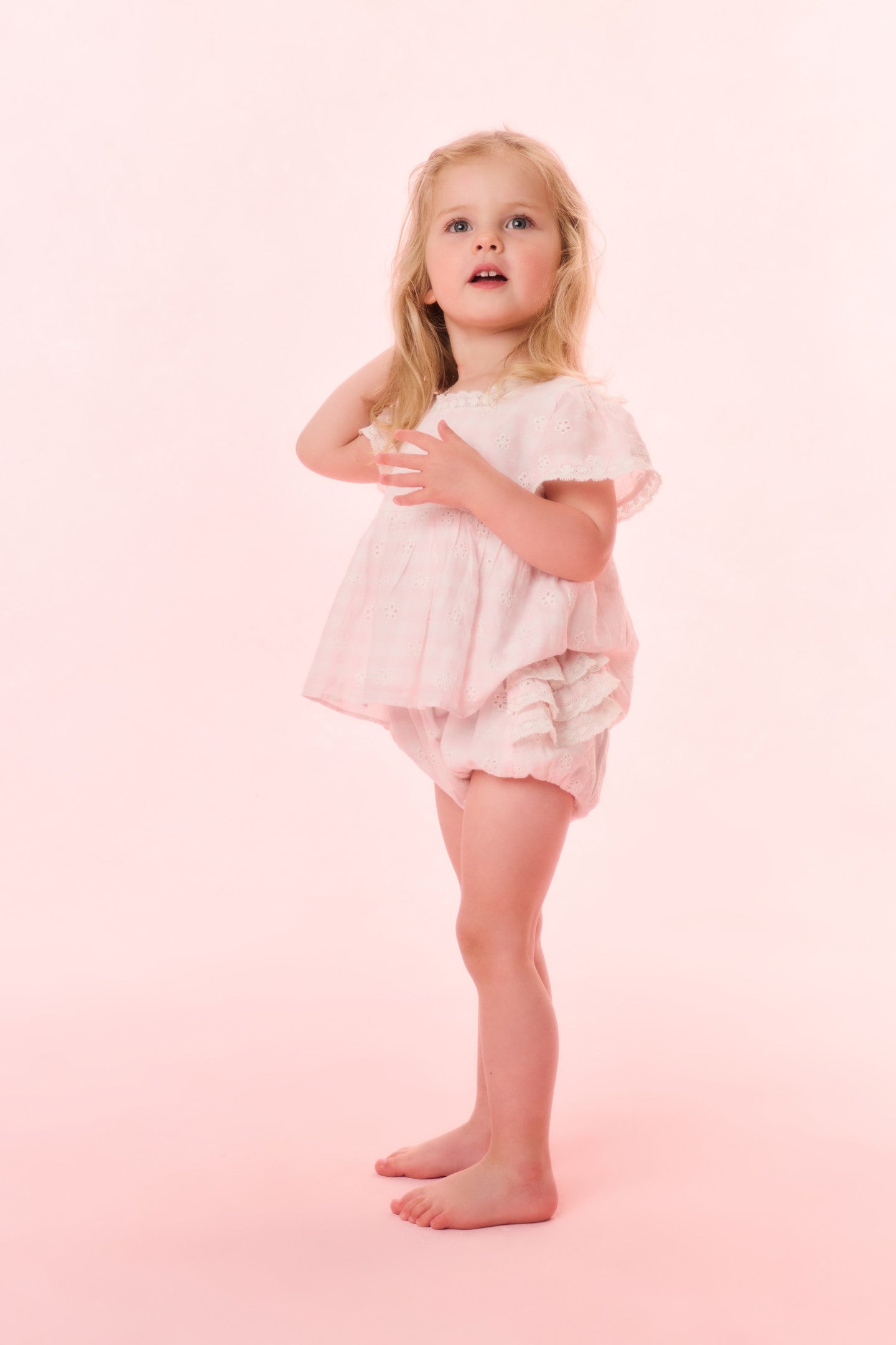 Baby Nalina Gingham Eyelet Bloomer