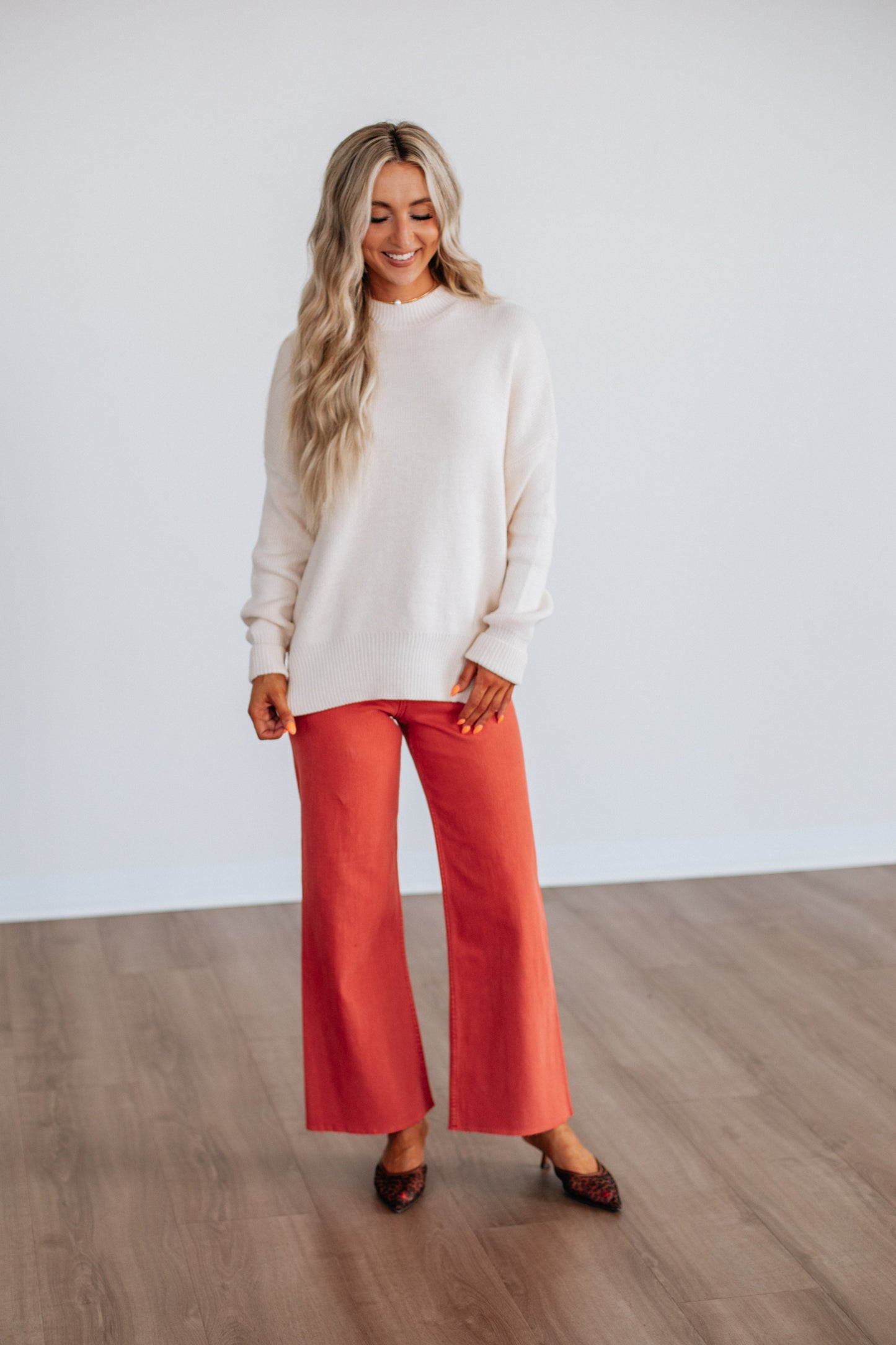 Chelsea Mock Neck Sweater - Natural