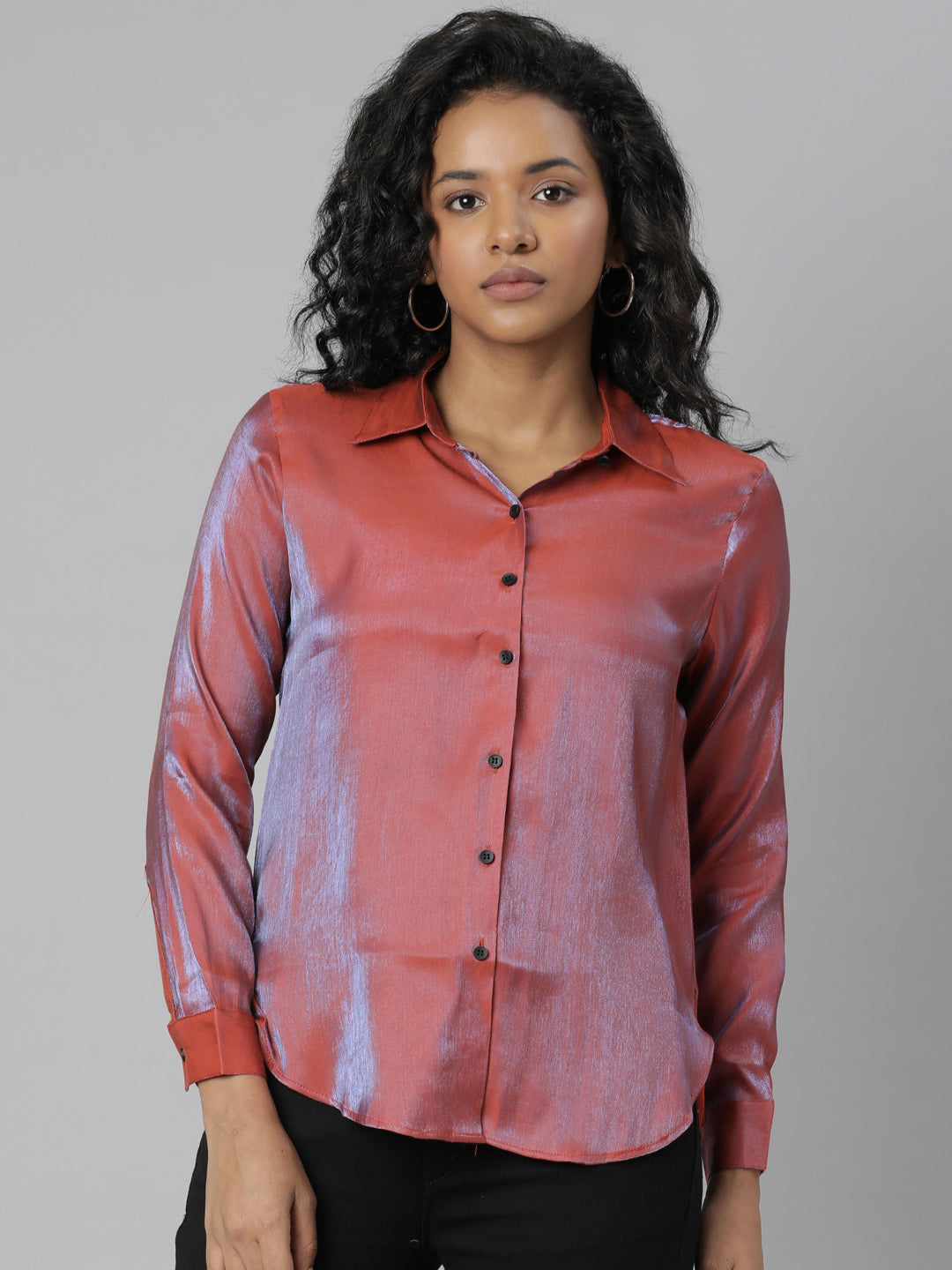 Women's Rust Slim Fit Casual Shirt
