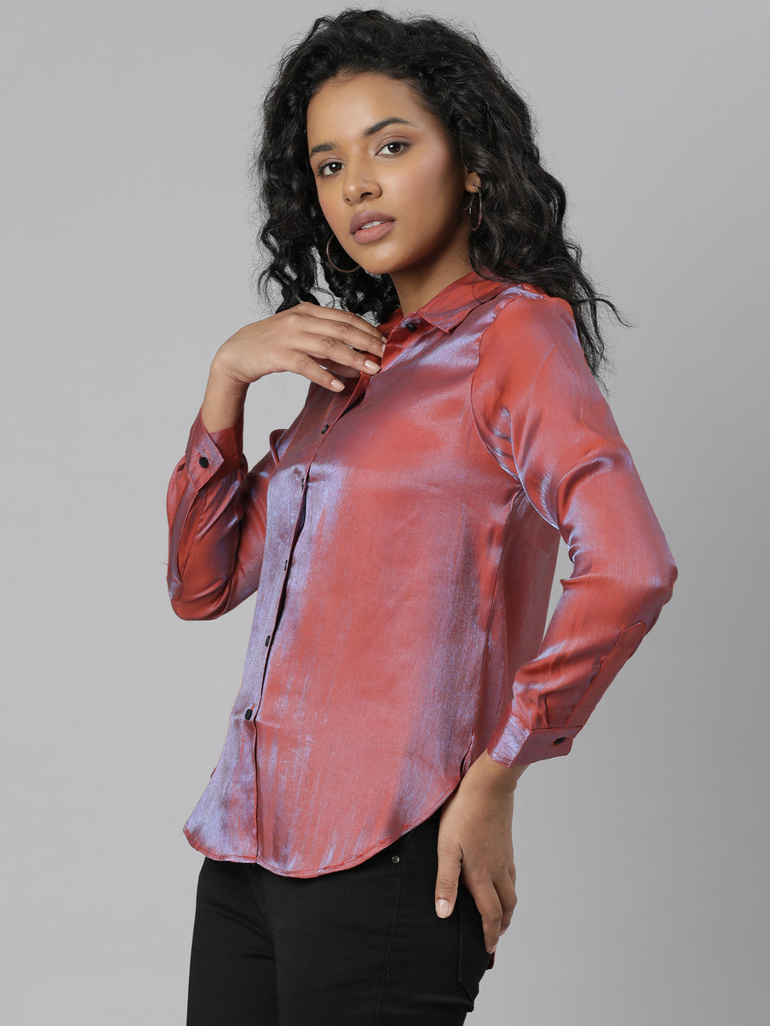 Women's Rust Slim Fit Casual Shirt