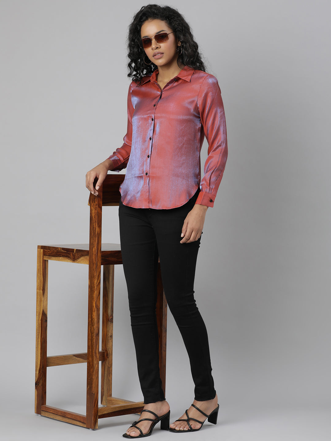Women's Rust Slim Fit Casual Shirt