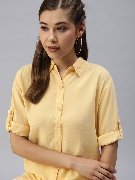 Women's Mustard Shirt Dress