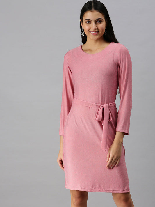 Women's Pink A-Line Dress