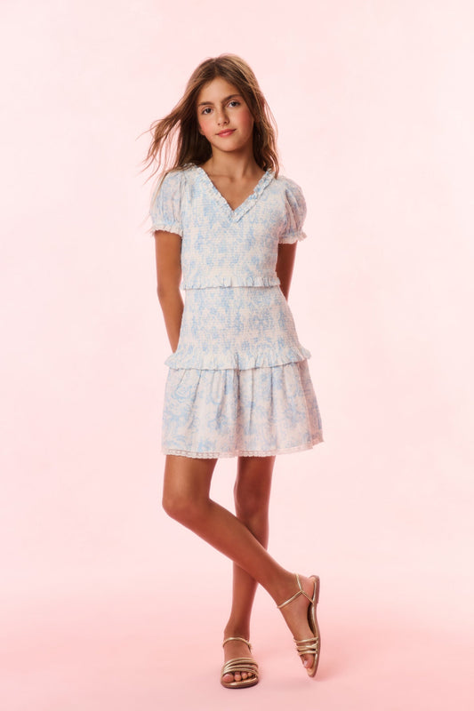 Girls Banson Cotton Toile Print Dress