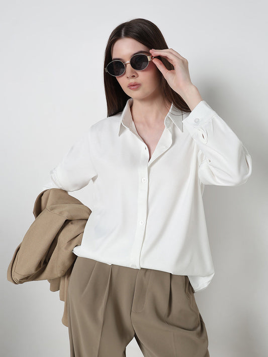 Women's White Regular Fit Shirt