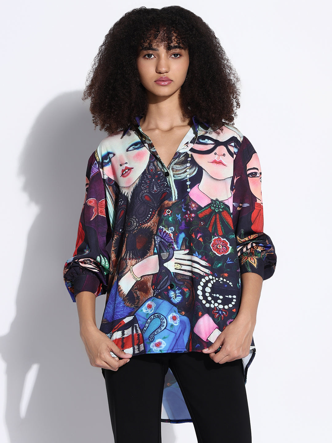 Women's Graphic Multi Oversized Shirt