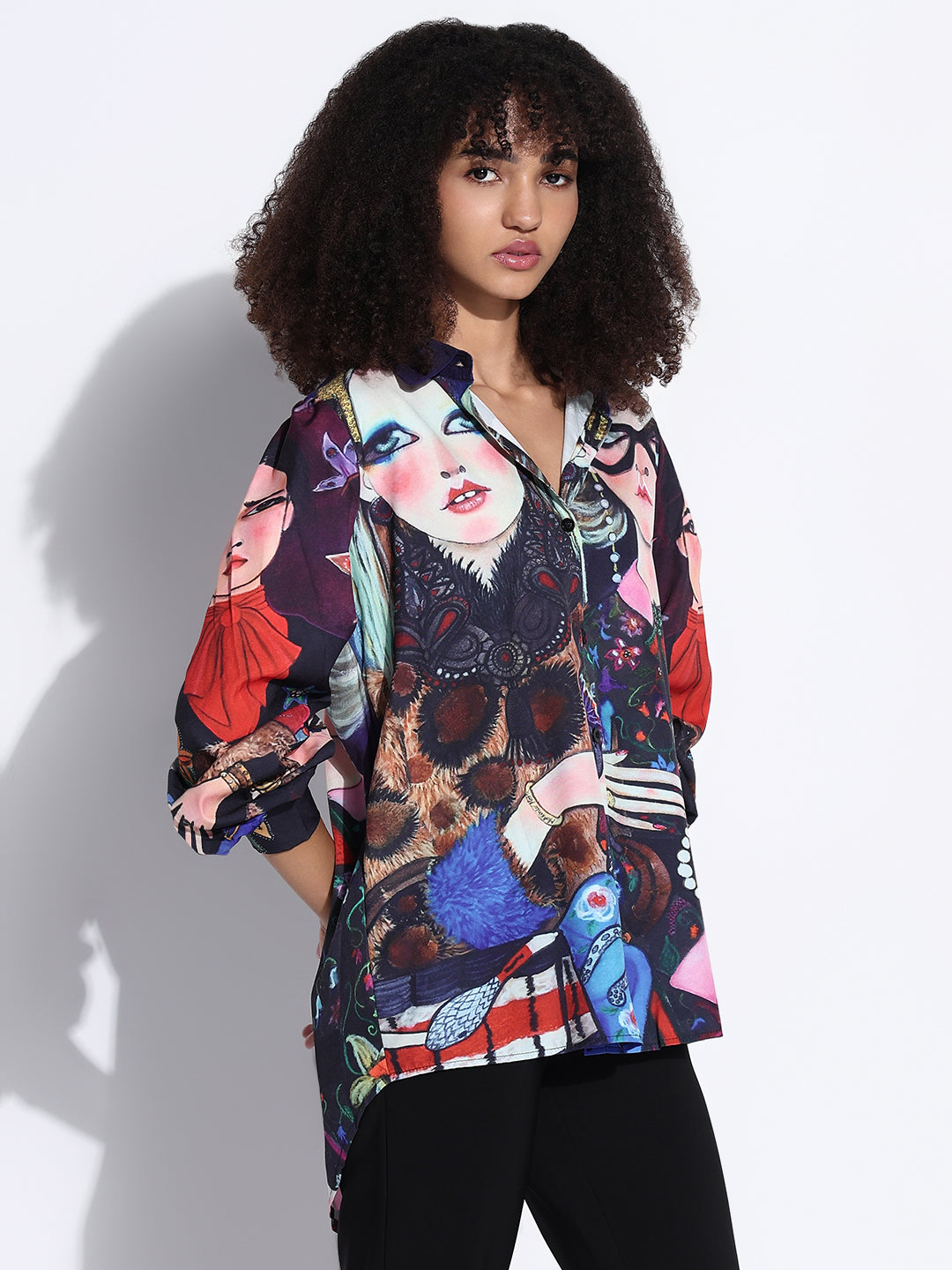 Women's Graphic Multi Oversized Shirt