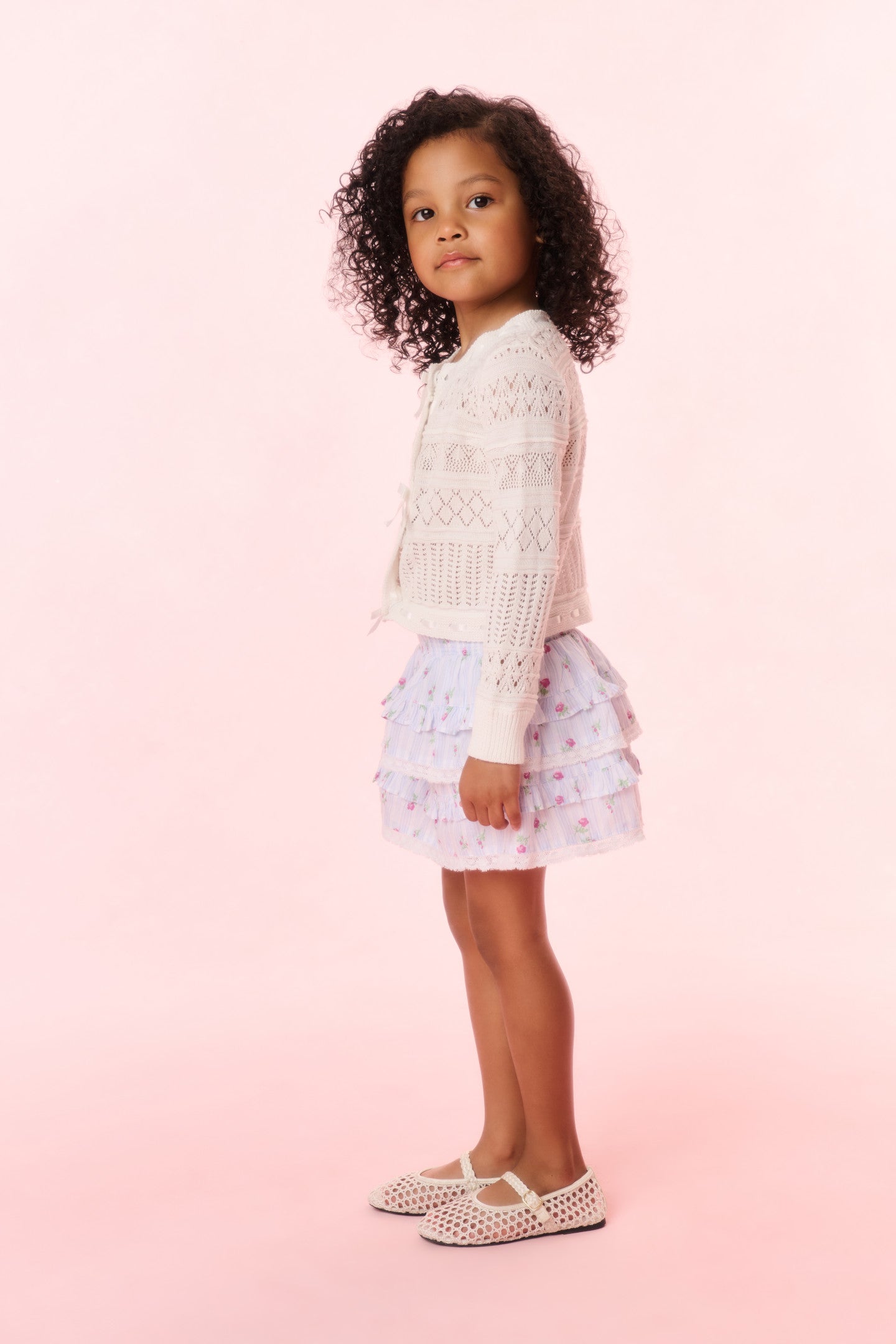 Girls Billie Floral Striped Skirt