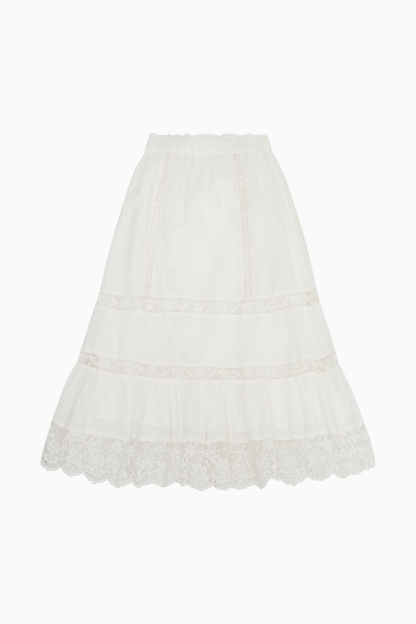 Girls Donella Cotton Lace-Trimmed Skirt - OPTIC WHITE