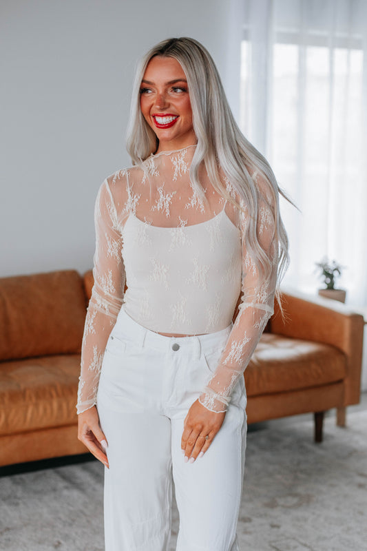 Elysia Lace Top - Cream