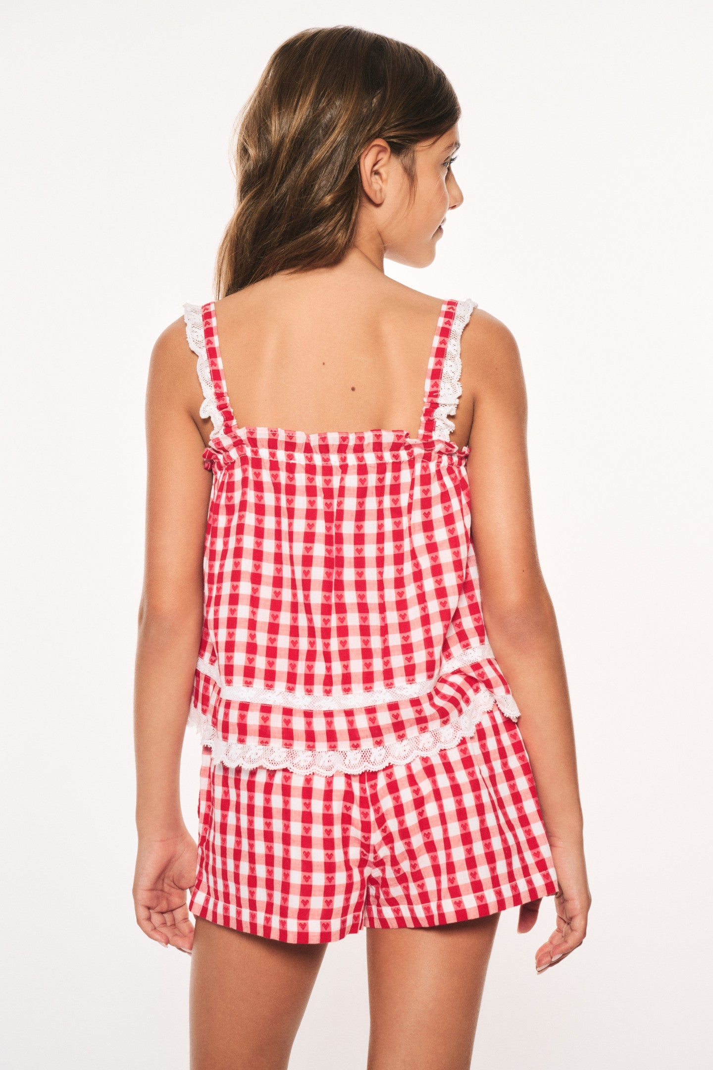 Girls Fiorella Cotton Gingham Top
