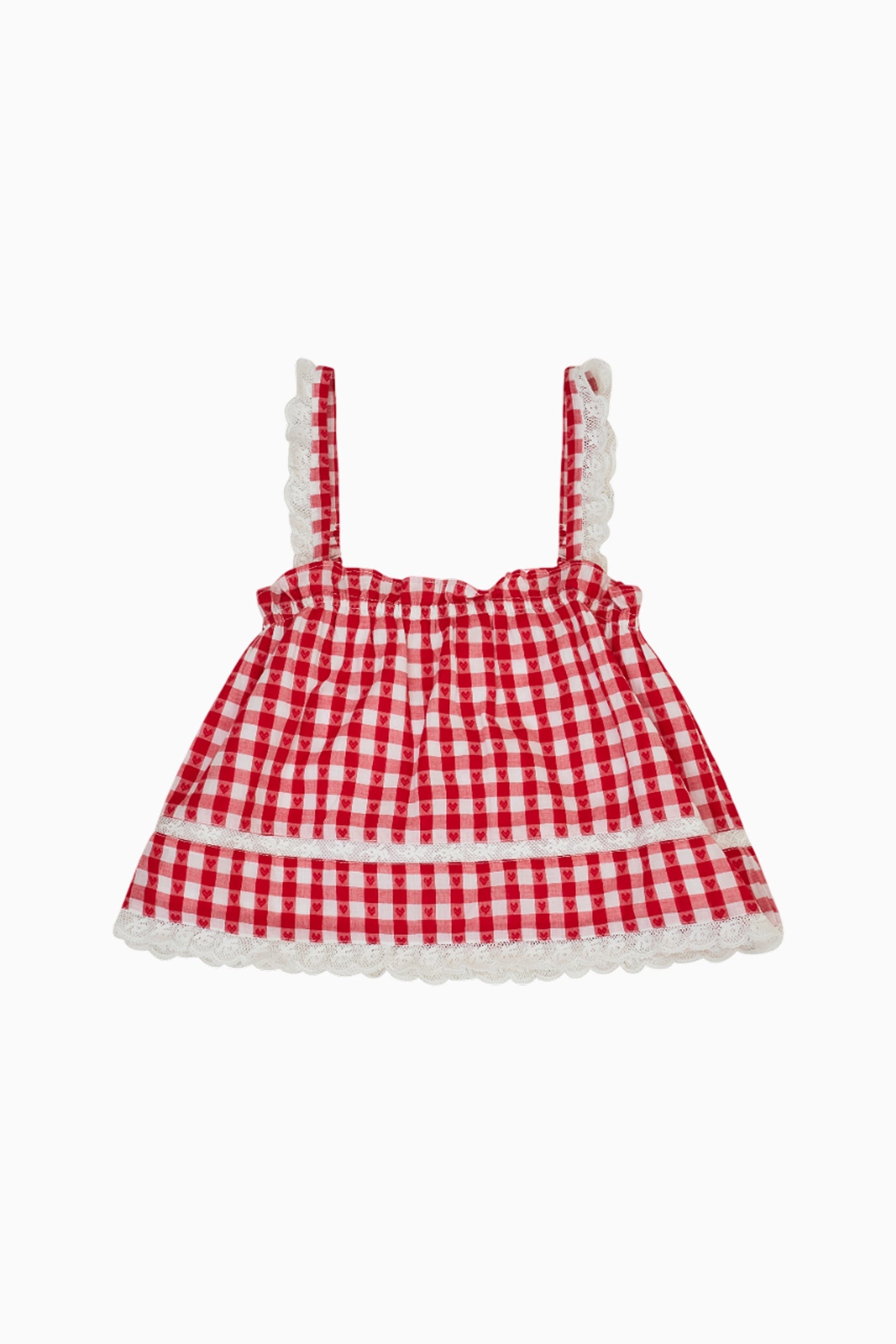 Girls Fiorella Cotton Gingham Top