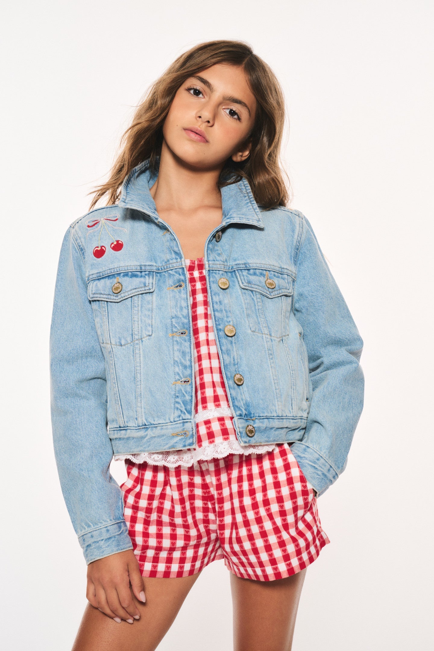 Girls Lavina Cherry Denim Jacket