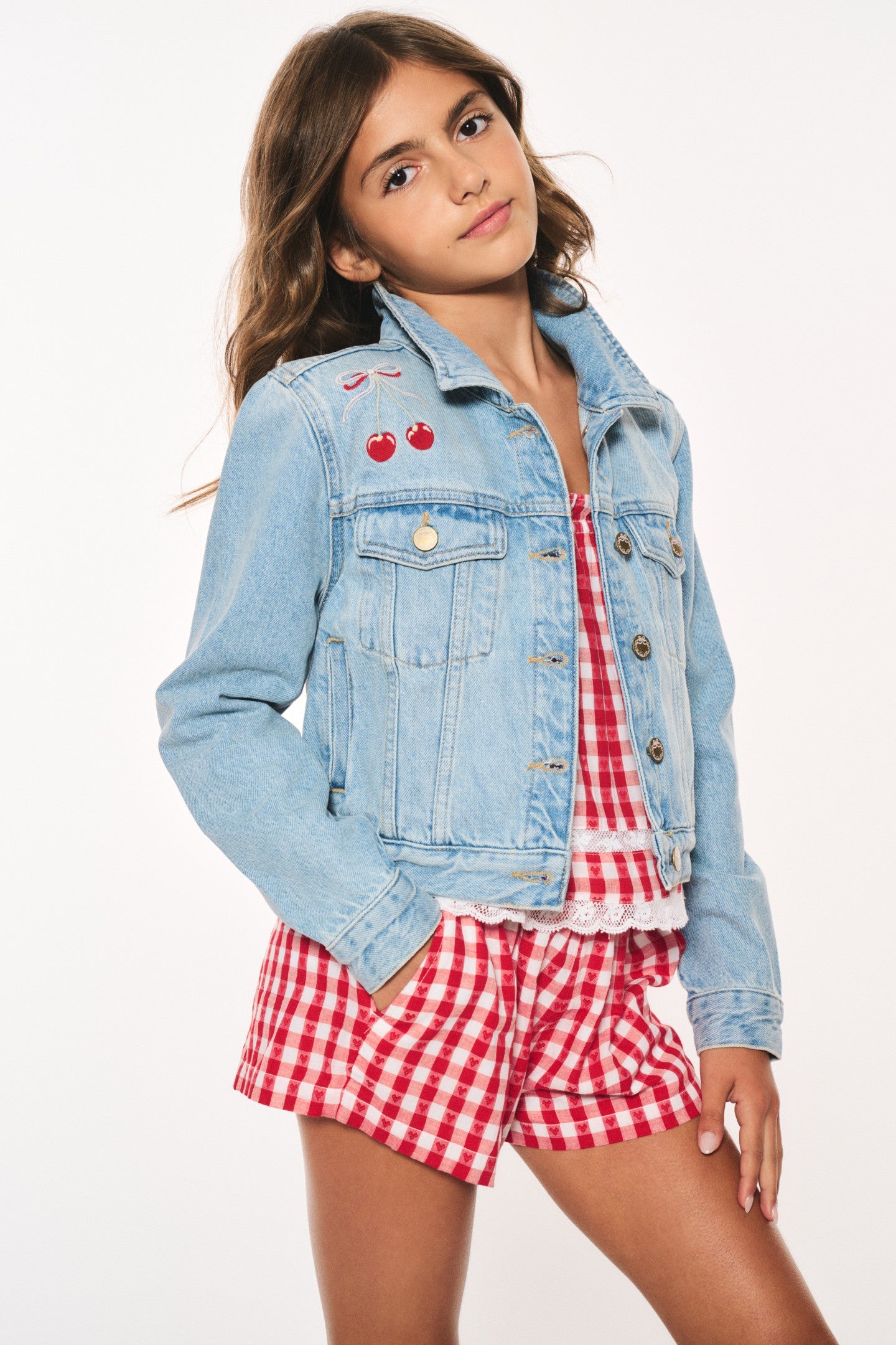 Girls Lavina Cherry Denim Jacket