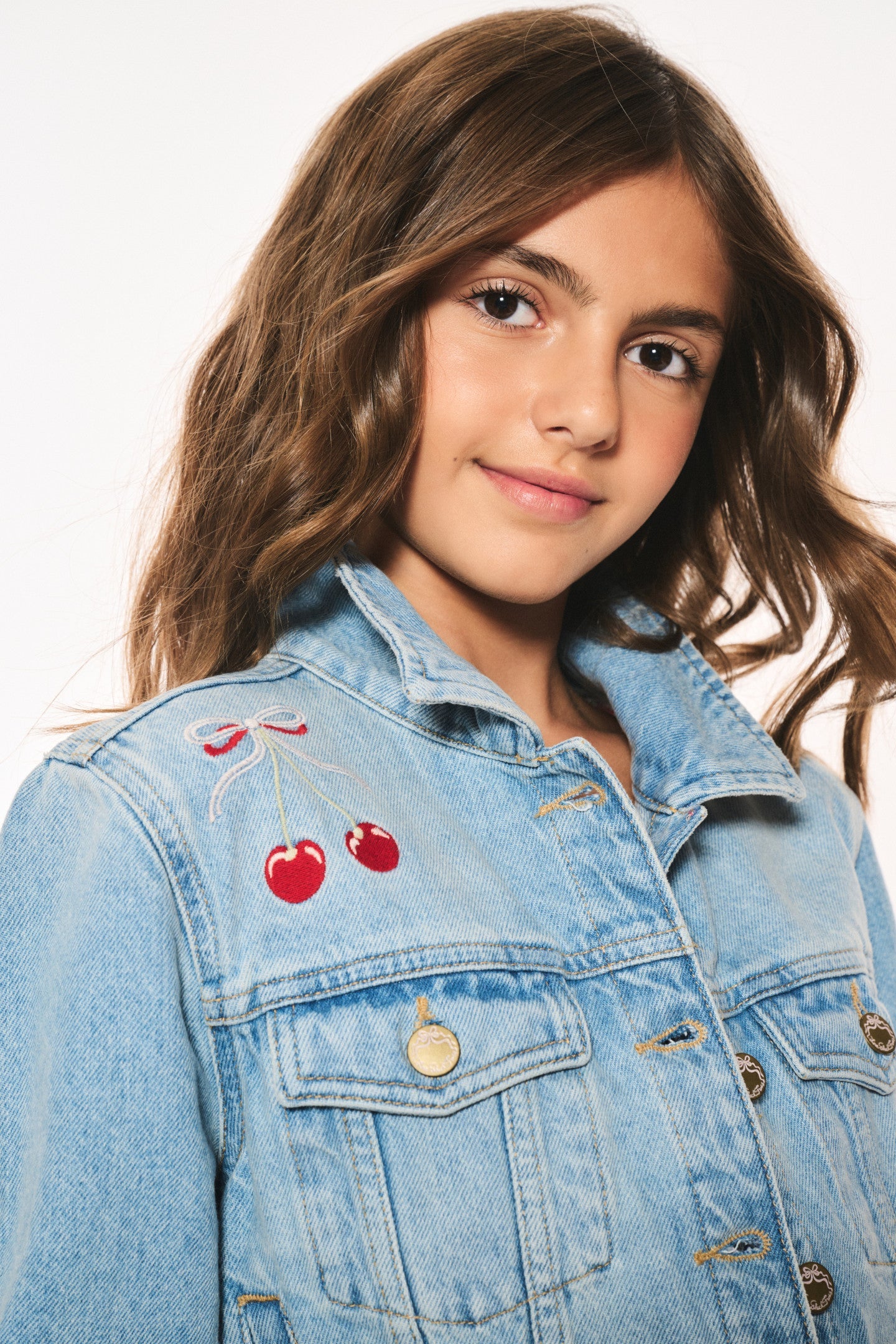 Girls Lavina Cherry Denim Jacket