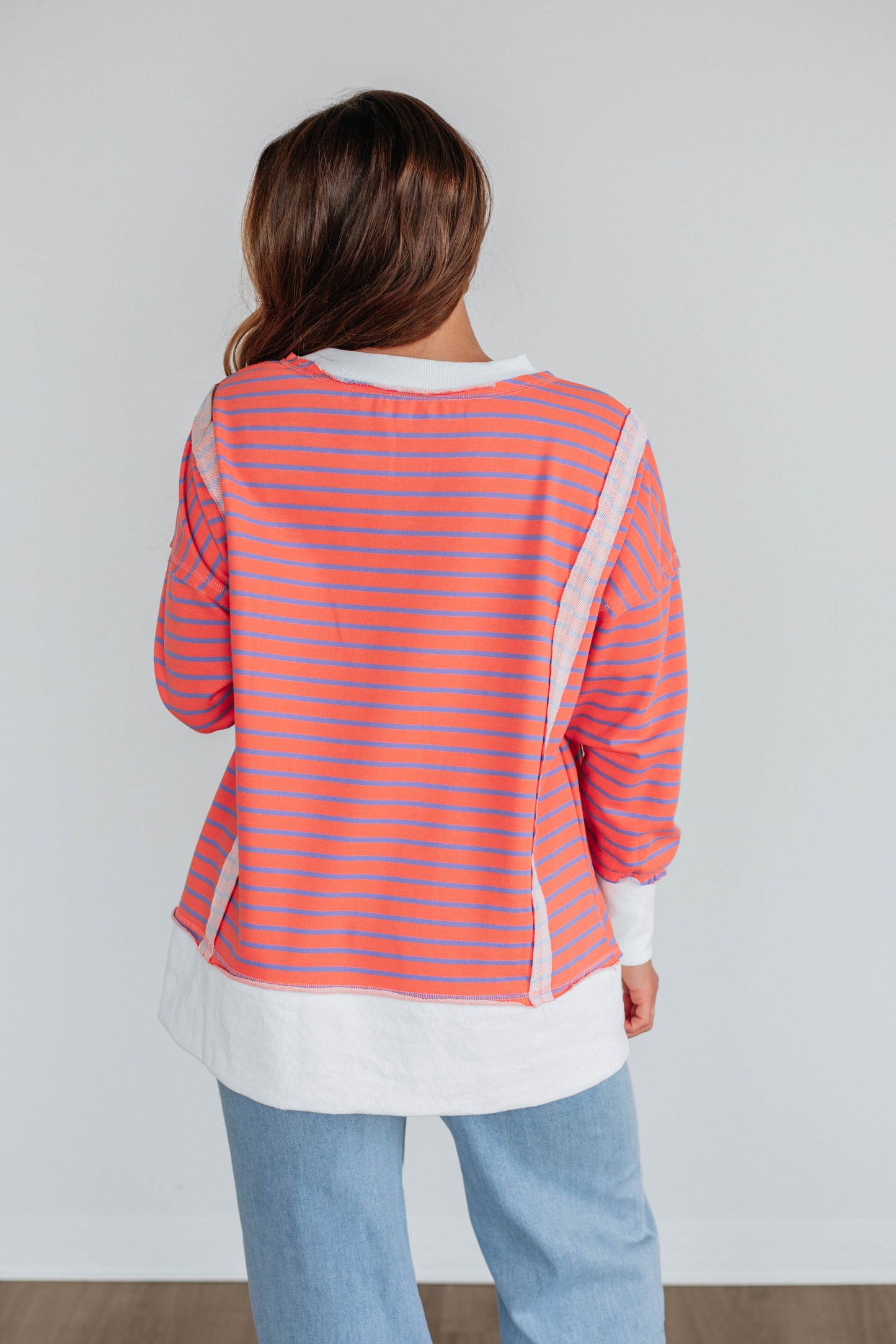 Luna Striped Top - Coral Mix