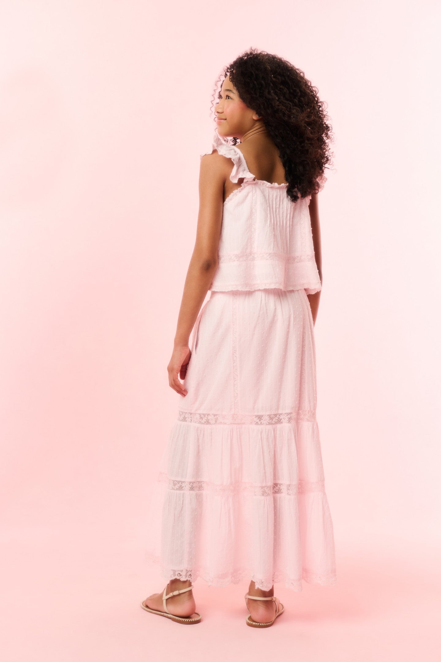 Girls Norabel Cotton Lace-Trimmed Top
