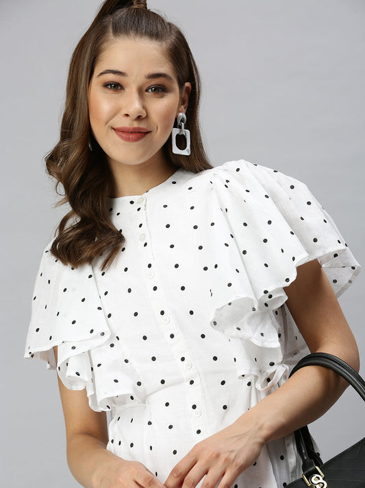 Women's White A-Line Dress